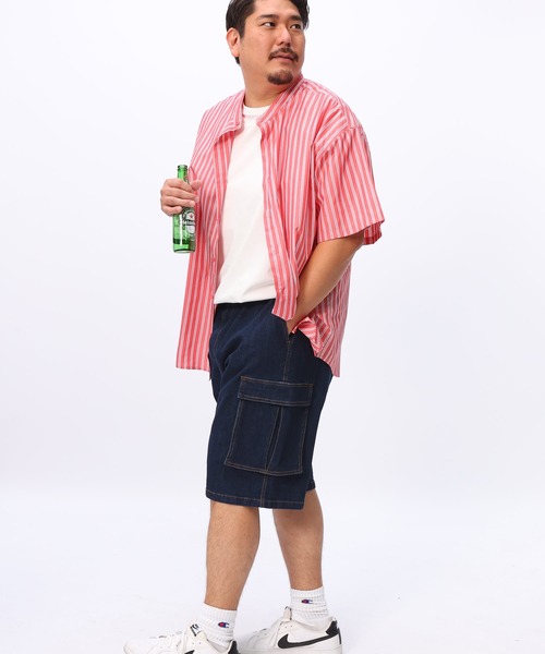 B&T CLUB(ビーティークラブ)の「カーゴショートパンツ デニム 大きいサイズ メンズ(デニムパンツ・メンズ・ブルー/ネイビー/ブラック・X1(3L~4L)/X2(4L~5L)/X4(8L~9L)/X3(6L~7L))」の22枚目の写真