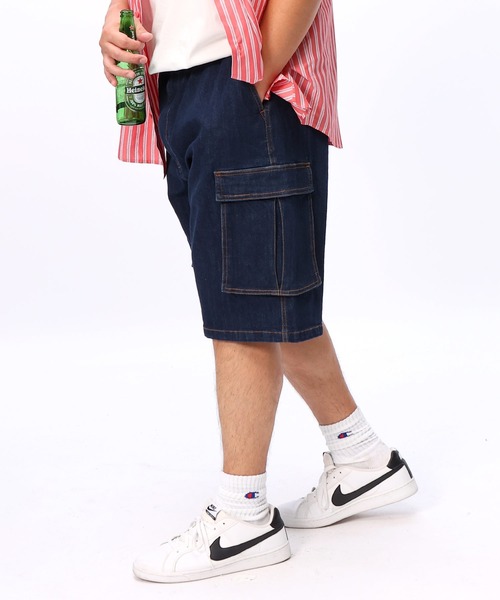 B&T CLUB(ビーティークラブ)の「カーゴショートパンツ デニム 大きいサイズ メンズ(デニムパンツ・メンズ・ブルー/ネイビー/ブラック・X1(3L~4L)/X2(4L~5L)/X4(8L~9L)/X3(6L~7L))」の20枚目の写真