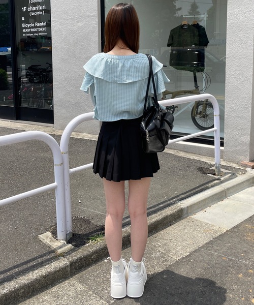 one way（ワンウェイ）の「ラッフルフリルリボンブラウスカーディガン（カーディガン/ボレロ・レディース・ホワイト/ブルー/ブラック・FREE）」の9枚目の写真