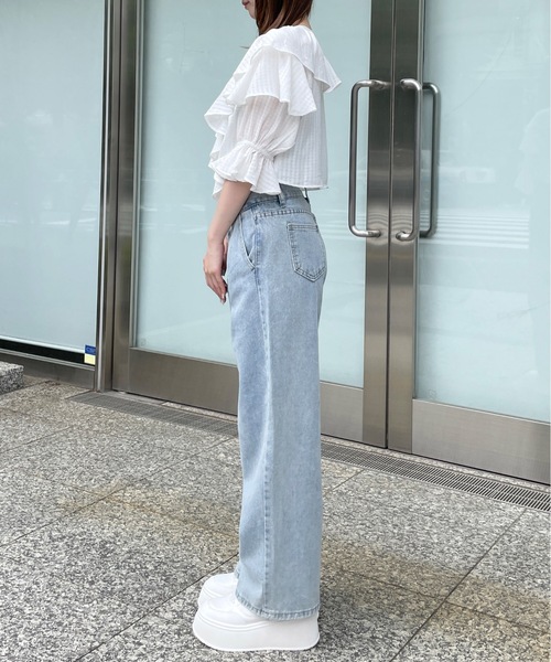 one way（ワンウェイ）の「ラッフルフリルリボンブラウスカーディガン（カーディガン/ボレロ・レディース・ホワイト/ブルー/ブラック・FREE）」の14枚目の写真