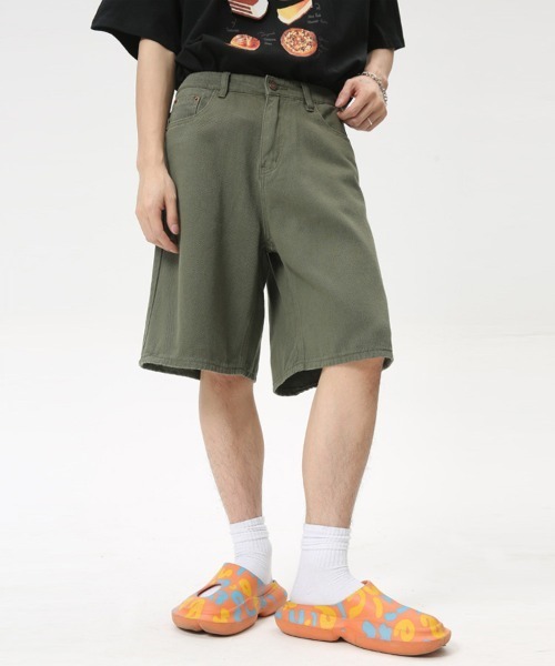 Ressaca(レサーカ)の「ワイドカラーデニムショートパンツ(デニムパンツ・メンズ・カーキ/ホワイト/ベージュ・M/L/XL)」の3枚目の写真
