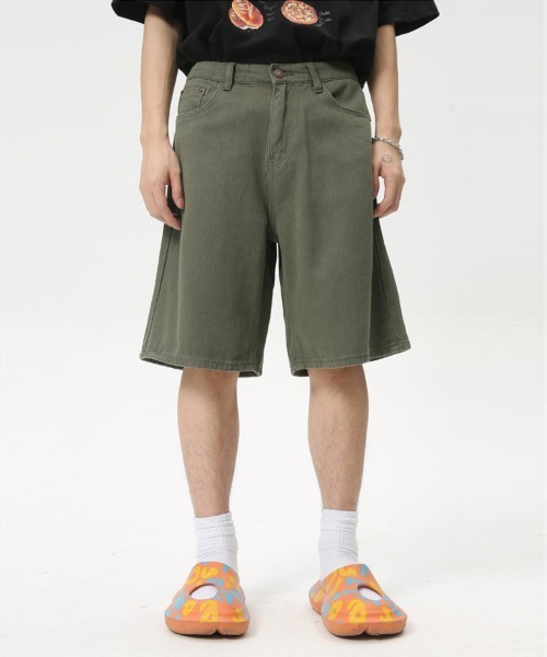 Ressaca(レサーカ)の「ワイドカラーデニムショートパンツ(デニムパンツ・メンズ・カーキ/ホワイト/ベージュ・M/L/XL)」の15枚目の写真