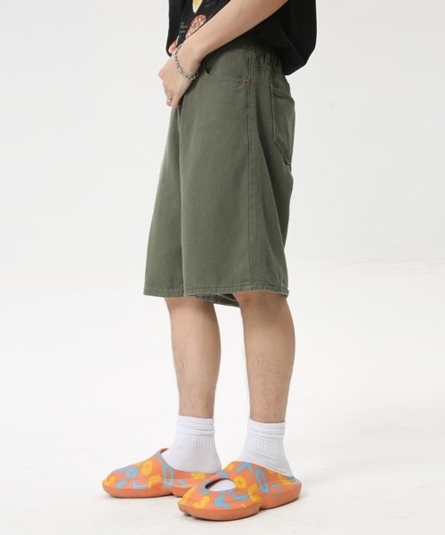 Ressaca(レサーカ)の「ワイドカラーデニムショートパンツ(デニムパンツ・メンズ・カーキ/ホワイト/ベージュ・M/L/XL)」の16枚目の写真