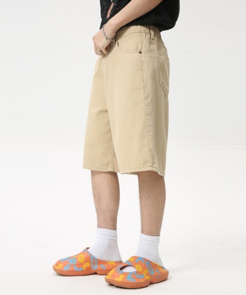 Ressaca(レサーカ)の「ワイドカラーデニムショートパンツ(デニムパンツ・メンズ・カーキ/ホワイト/ベージュ・M/L/XL)」の9枚目の写真