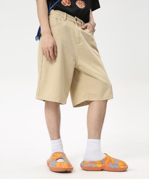 Ressaca(レサーカ)の「ワイドカラーデニムショートパンツ(デニムパンツ・メンズ・カーキ/ホワイト/ベージュ・M/L/XL)」の8枚目の写真