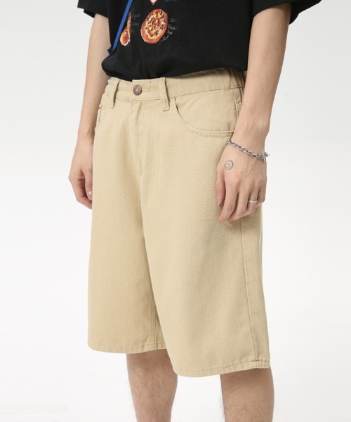 Ressaca(レサーカ)の「ワイドカラーデニムショートパンツ(デニムパンツ・メンズ・カーキ/ホワイト/ベージュ・M/L/XL)」の11枚目の写真
