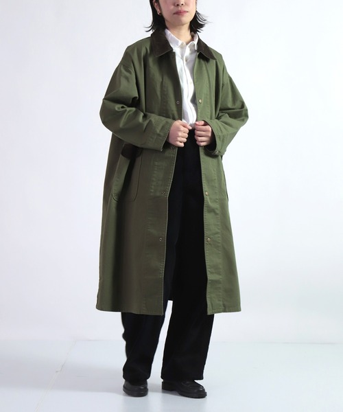 D.M.G.（ドミンゴ）の「[D.M.G. / ディーエムジー] コーマチノ+16Wコーデュロイ ワークコート（ステンカラーコート・レディース・オリーブ/ブラック/ベージュ・FREE）」の3枚目の写真