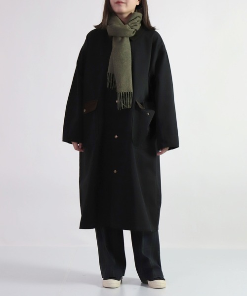 D.M.G.（ドミンゴ）の「[D.M.G. / ディーエムジー] コーマチノ+16Wコーデュロイ ワークコート（ステンカラーコート・レディース・オリーブ/ブラック/ベージュ・FREE）」の5枚目の写真