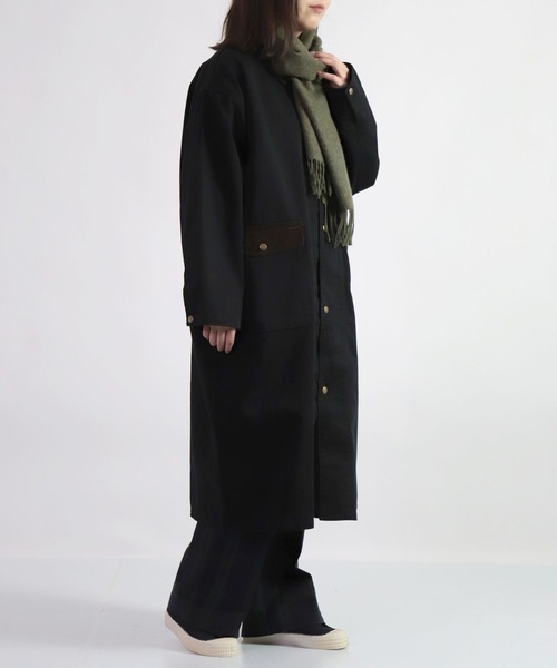 D.M.G.（ドミンゴ）の「[D.M.G. / ディーエムジー] コーマチノ+16Wコーデュロイ ワークコート（ステンカラーコート・レディース・オリーブ/ブラック/ベージュ・FREE）」の6枚目の写真