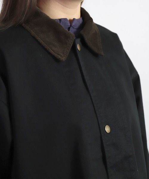D.M.G.（ドミンゴ）の「[D.M.G. / ディーエムジー] コーマチノ+16Wコーデュロイ ワークコート（ステンカラーコート・レディース・オリーブ/ブラック/ベージュ・FREE）」の13枚目の写真