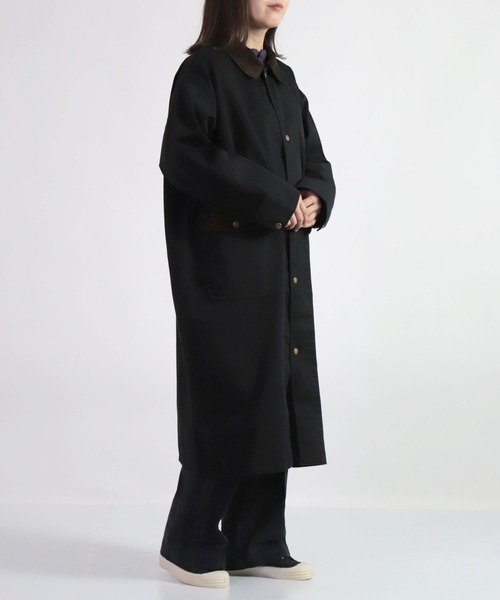 D.M.G.（ドミンゴ）の「[D.M.G. / ディーエムジー] コーマチノ+16Wコーデュロイ ワークコート（ステンカラーコート・レディース・オリーブ/ブラック/ベージュ・FREE）」の4枚目の写真