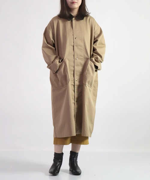 D.M.G.（ドミンゴ）の「[D.M.G. / ディーエムジー] コーマチノ+16Wコーデュロイ ワークコート（ステンカラーコート・レディース・オリーブ/ブラック/ベージュ・FREE）」の11枚目の写真
