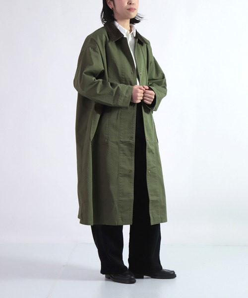 D.M.G.（ドミンゴ）の「[D.M.G. / ディーエムジー] コーマチノ+16Wコーデュロイ ワークコート（ステンカラーコート・レディース・オリーブ/ブラック/ベージュ・FREE）」の9枚目の写真