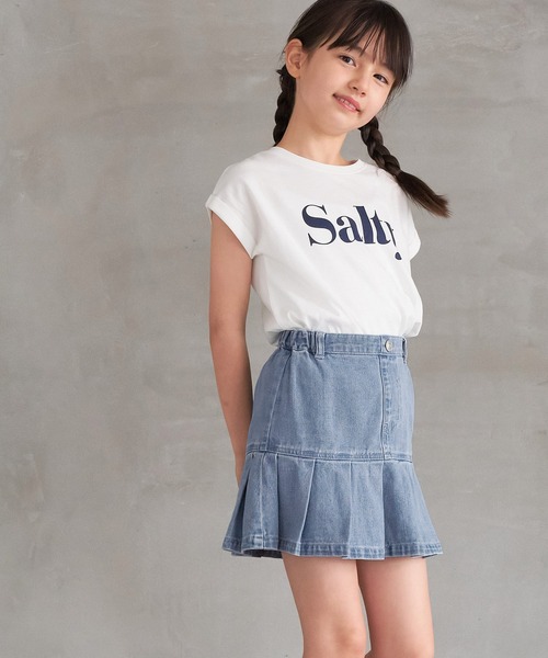 coca(coca)(コカ)の「キッズ プリーツ切替デニムスカート(デニムスカート・キッズ・ライトブルー/ブラック・120/130/140/150)」の11枚目の写真