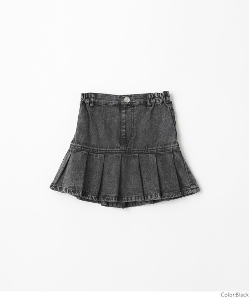 coca(coca)(コカ)の「キッズ プリーツ切替デニムスカート(デニムスカート・キッズ・ライトブルー/ブラック・120/130/140/150)」の15枚目の写真