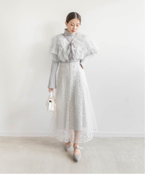 RANDA（ランダ）の「スパンコール刺繍フレアスカート（スカート