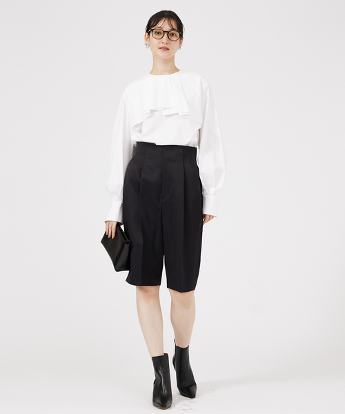 qualite（カリテ）の「クリアサテンハーフパンツ/薄手/秋服（その他パンツ・レディース・ホワイト/ブラック・38/36）」の17枚目の写真