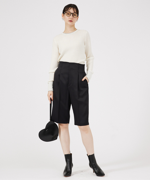 qualite（カリテ）の「クリアサテンハーフパンツ/薄手/秋服（その他パンツ・レディース・ホワイト/ブラック・38/36）」の18枚目の写真