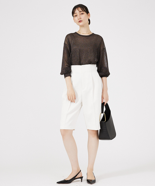 qualite（カリテ）の「クリアサテンハーフパンツ/薄手/秋服（その他パンツ・レディース・ホワイト/ブラック・38/36）」の19枚目の写真