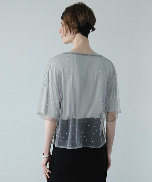 CLANE(クラネ)の「RHINESTONE SHEER TOPS(その他トップス・レディース・ベージュ/ブラック/グレー・2/1)」の15枚目の写真