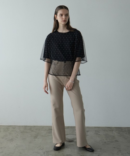 セール】RHINESTONE SHEER TOPS（その他トップス）｜CLANE