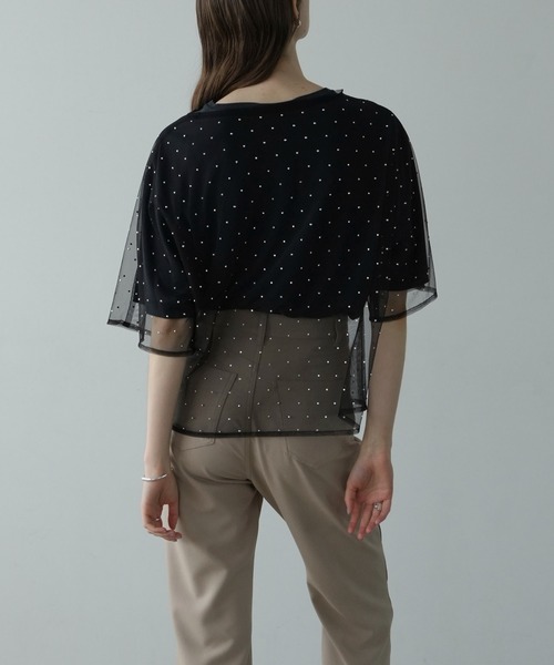 CLANE(クラネ)の「RHINESTONE SHEER TOPS(その他トップス・レディース・ベージュ/ブラック/グレー・2/1)」の22枚目の写真