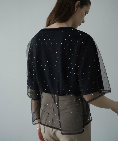 CLANE(クラネ)の「RHINESTONE SHEER TOPS(その他トップス・レディース・ベージュ/ブラック/グレー・2/1)」の21枚目の写真