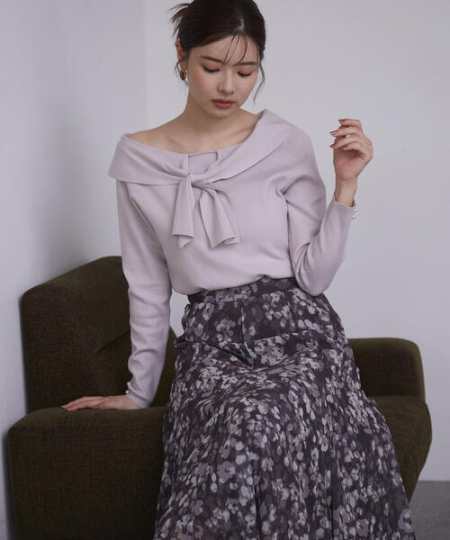 PROPORTION BODY DRESSING(プロポーションボディドレッシング)の「ニュアンス柄ヘムフレアスカート / 1214220806(スカート・レディース・ダークグレー/ベージュ・SMALL/MEDIUM)」の6枚目の写真