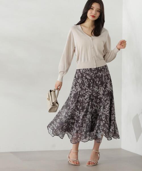 PROPORTION BODY DRESSING(プロポーションボディドレッシング)の「ニュアンス柄ヘムフレアスカート / 1214220806(スカート・レディース・ダークグレー/ベージュ・SMALL/MEDIUM)」の10枚目の写真
