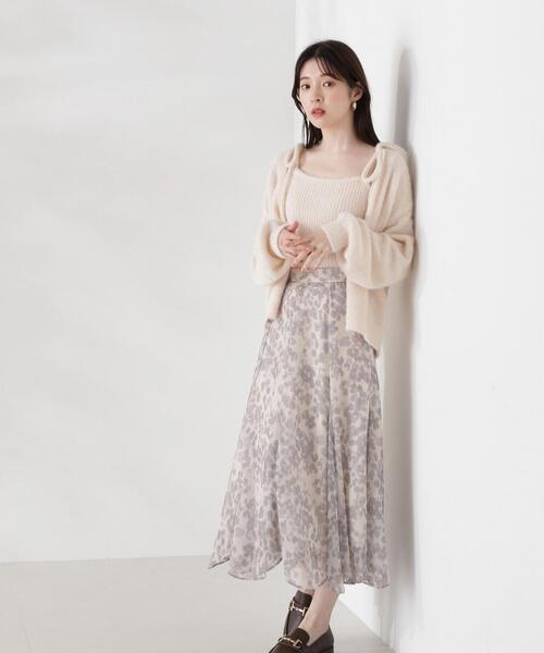 PROPORTION BODY DRESSING(プロポーションボディドレッシング)の「ニュアンス柄ヘムフレアスカート / 1214220806(スカート・レディース・ダークグレー/ベージュ・SMALL/MEDIUM)」の14枚目の写真