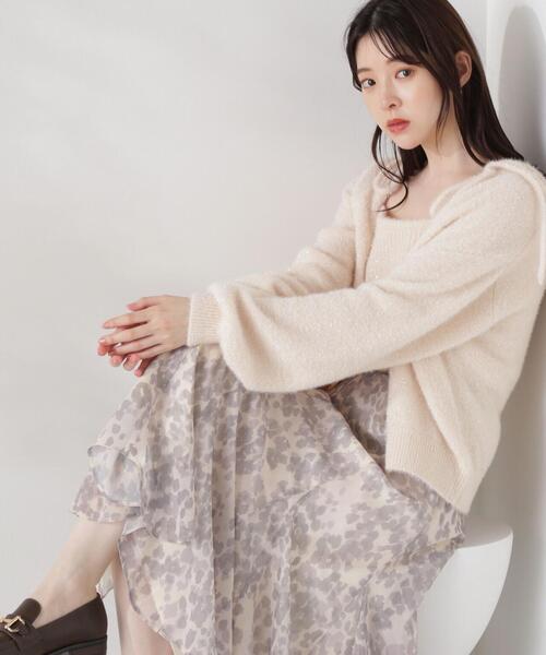 【極美品】プロポーションボディドレッシング　ツイード　イレヘムフレアスカート プロポーションボディドレッシング PROPORTION BODY DRESSING