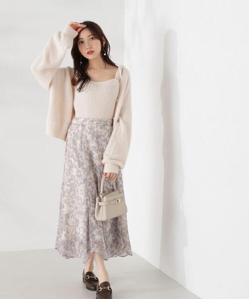 【極美品】プロポーションボディドレッシング　ツイード　イレヘムフレアスカート プロポーションボディドレッシング PROPORTION BODY DRESSING