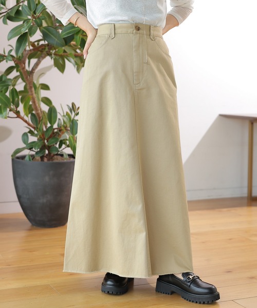 LEPSIM（レプシィム）の「チノフレアスカート　131528（スカート・レディース・チャコールグレー/ベージュ/アイボリー・FREE）」の3枚目の写真