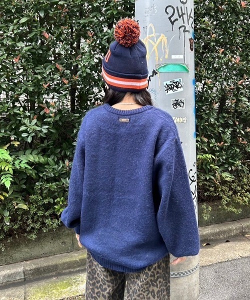 gossip club ロゴシャギージャガードニット
