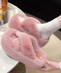専用♡︎アメリカ ふわふわエコファーサンダルプレゼント♡バニーちゃんピンク ファーサンダル」に該当するサンダル（ピンク/桃色系・厚底