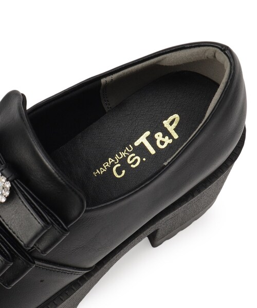 cs T&P(シーエスティーアンドピー)の「ビジューハート付ダブルリボン厚底パンプス(パンプス・レディース・ブラック/ブラック系1・LL/L/M/S)」の19枚目の写真
