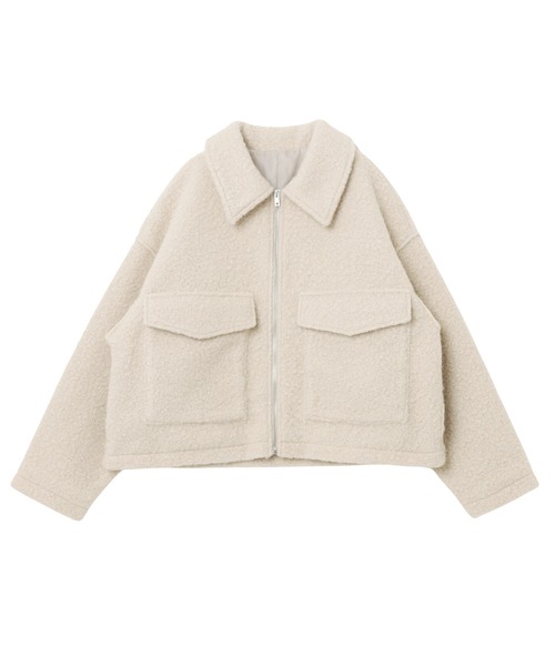 andme(アンドミー)の「ダブルポケットシープ調ボアジャケットブルゾン(ブルゾン・レディース・ブラック/ライトベージュ/ブラウン・M)」の18枚目の写真