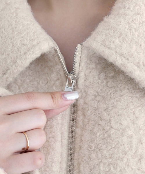 andme(アンドミー)の「ダブルポケットシープ調ボアジャケットブルゾン(ブルゾン・レディース・ブラック/ライトベージュ/ブラウン・M)」の22枚目の写真