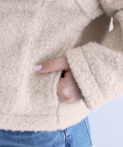 andme(アンドミー)の「ダブルポケットシープ調ボアジャケットブルゾン(ブルゾン・レディース・ブラック/ライトベージュ/ブラウン・M)」の20枚目の写真