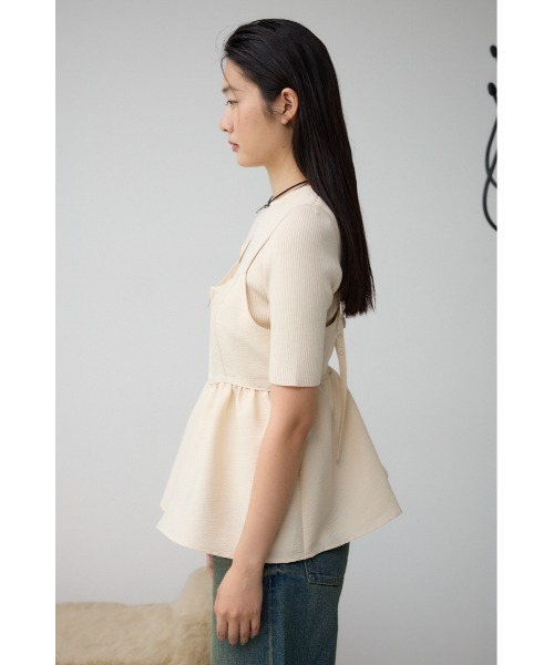 AZUL by moussy（アズールバイマウジー）の「ジャガードフレアキャミ（キャミソール・レディース・ブラック/アイボリー/グレー・FREE）」の7枚目の写真