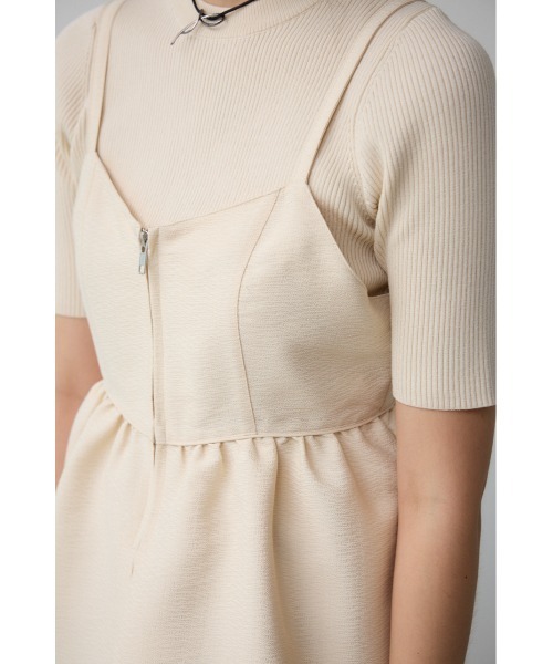 AZUL by moussy（アズールバイマウジー）の「ジャガードフレアキャミ（キャミソール・レディース・ブラック/アイボリー/グレー・FREE）」の11枚目の写真