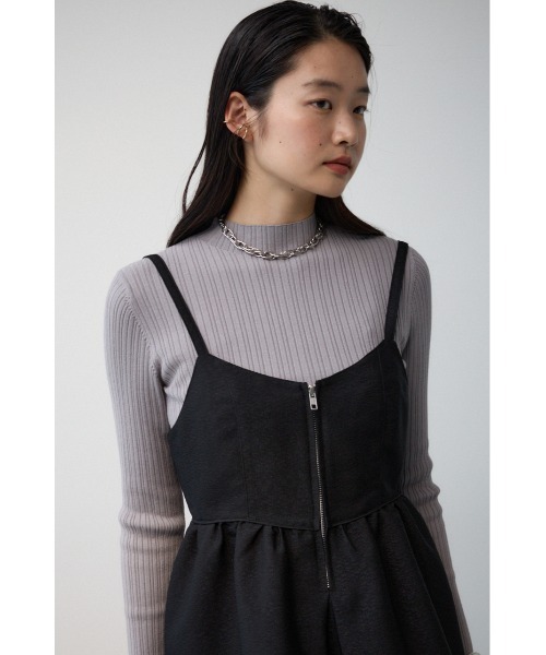 AZUL by moussy（アズールバイマウジー）の「ジャガードフレアキャミ（キャミソール・レディース・ブラック/アイボリー/グレー・FREE）」の13枚目の写真