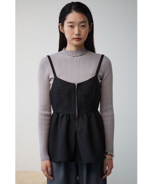 AZUL by moussy（アズールバイマウジー）の「ジャガードフレアキャミ（キャミソール・レディース・ブラック/アイボリー/グレー・FREE）」の16枚目の写真