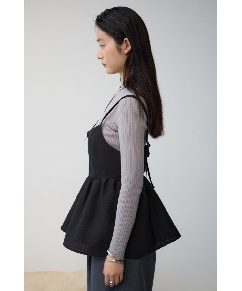 AZUL by moussy（アズールバイマウジー）の「ジャガードフレアキャミ（キャミソール・レディース・ブラック/アイボリー/グレー・FREE）」の17枚目の写真