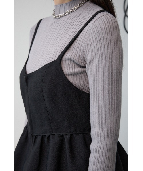 AZUL by moussy（アズールバイマウジー）の「ジャガードフレアキャミ（キャミソール・レディース・ブラック/アイボリー/グレー・FREE）」の21枚目の写真