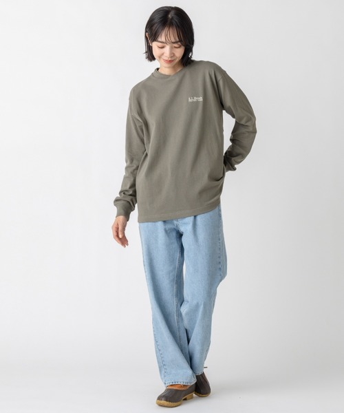 L.L.Bean（エルエルビーン）の「【JAPAN EDITION】ユニオン・ロングスリーブ・ティ（Tシャツ/カットソー・レディース・ホワイト/ライトグレー/グリーン系/チャコール・MEDIUM）」の12枚目の写真