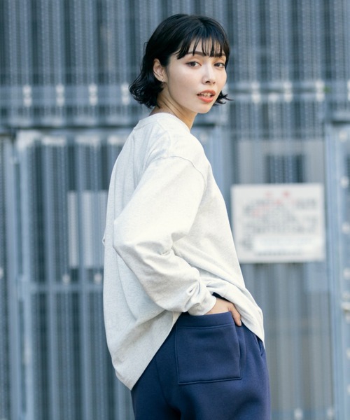 L.L.Bean（エルエルビーン）の「【JAPAN EDITION】ユニオン・ロングスリーブ・ティ（Tシャツ/カットソー・レディース・ホワイト/ライトグレー/グリーン系/チャコール・MEDIUM）」の18枚目の写真