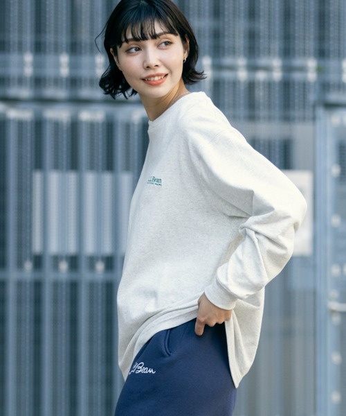 L.L.Bean（エルエルビーン）の「【JAPAN EDITION】ユニオン・ロングスリーブ・ティ（Tシャツ/カットソー・レディース・ホワイト/ライトグレー/グリーン系/チャコール・MEDIUM）」の17枚目の写真