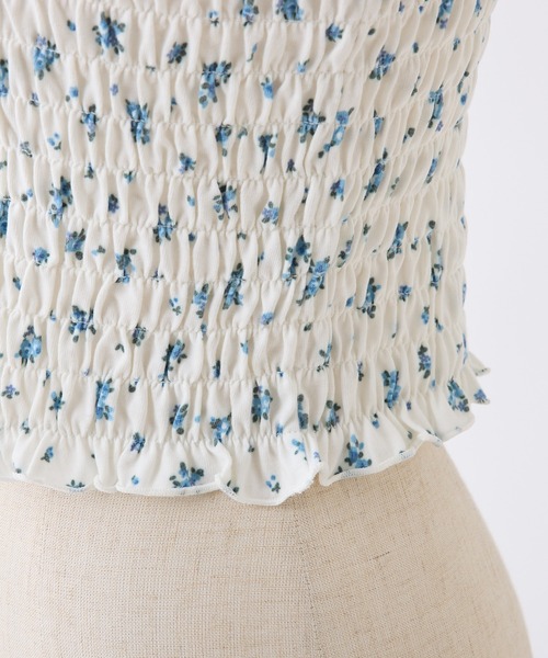 one after another NICE CLAUP（ワンアフターアナザーナイスクラップ）の「リボン取り外し可/シャーリングビスチェ（キャミソール・レディース・ブラック/オフホワイト/ホワイト系その他/ブラック系その他・FREE）」の15枚目の写真