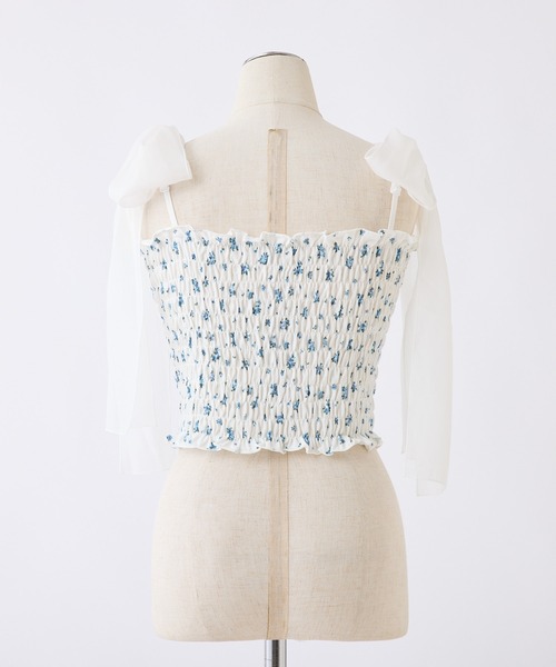 one after another NICE CLAUP（ワンアフターアナザーナイスクラップ）の「リボン取り外し可/シャーリングビスチェ（キャミソール・レディース・ブラック/オフホワイト/ホワイト系その他/ブラック系その他・FREE）」の11枚目の写真